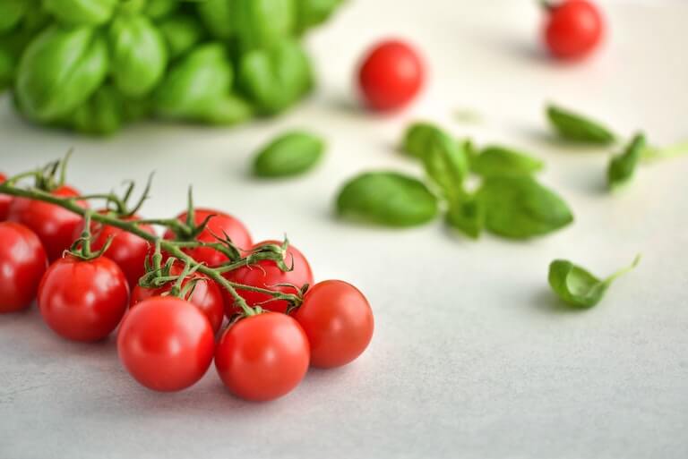Tomatoes and basil