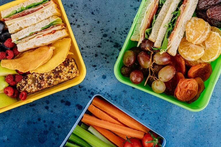 Healthy meals packed in to-go containers