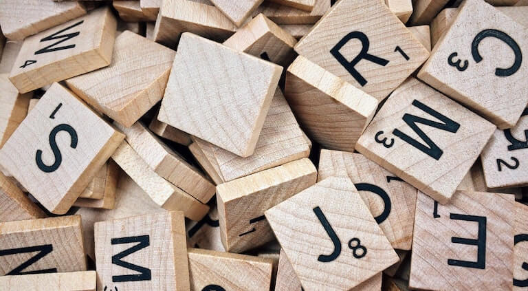 Wooden scrabble letters