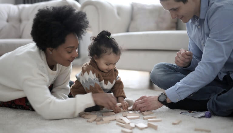 Family learning and playing together